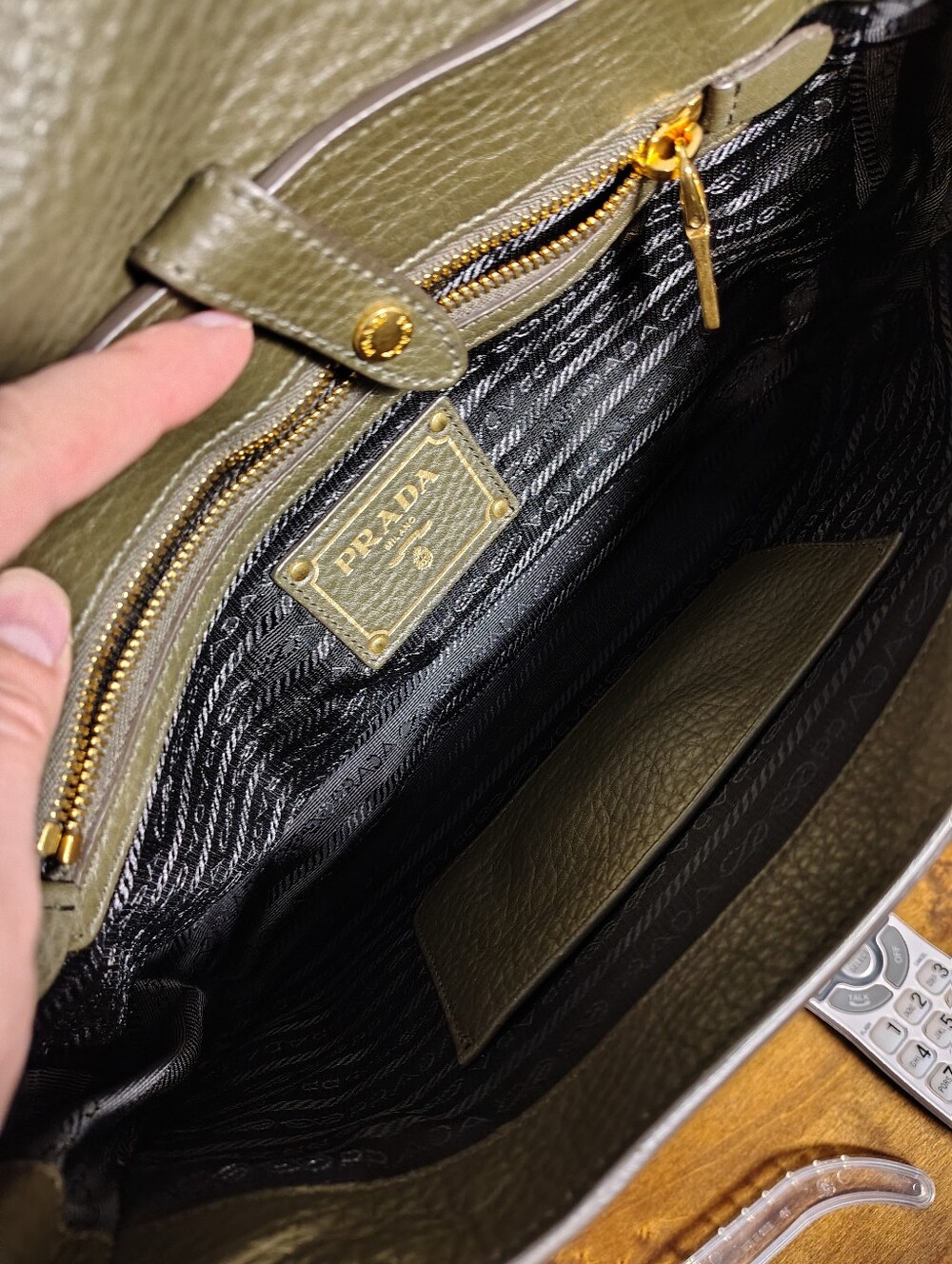Prada Olive Green Leather Crossbody Bag - Picture 12 of 16